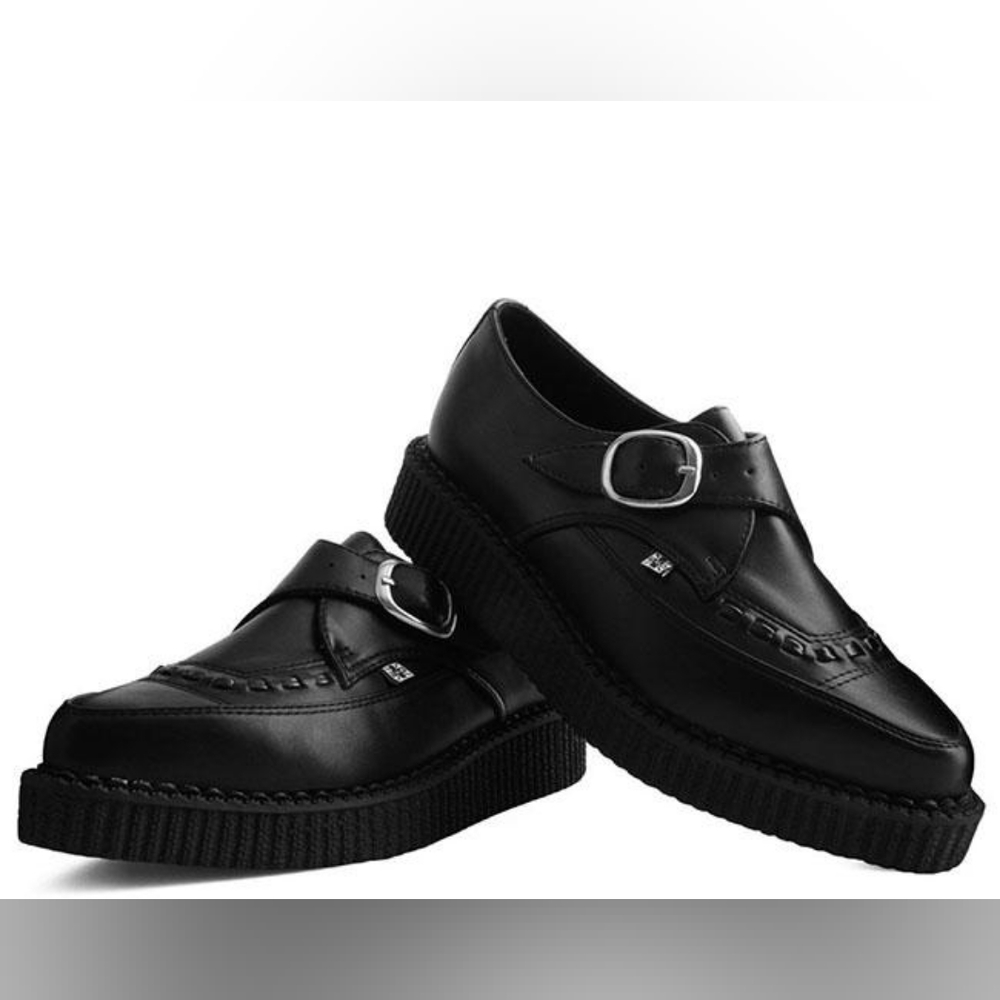 tuk Black Platform Creeper Shoe with Buckle - Picture 2 of 10